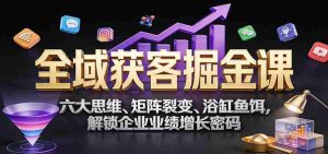 全域获客掘金课：六大思维、矩阵裂变、浴缸鱼饵，解锁企业业绩增长密码-湘创网