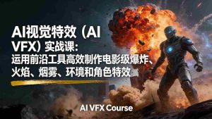 （17212期）AI视觉特效（AI VFX）实战课：运用前沿工具高效制作电影级爆炸、火焰、烟雾、环境和角色特效-湘创网