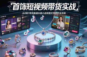 首饰短视频带货实战,从0到1带你跑通抖音小店和图文带货的全流程-湘创网