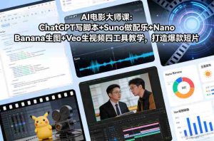 AI电影大师课：ChatGPT写脚本+Suno做配乐+Nano Banana生图+Veo生视频，打造爆款短片-湘创网