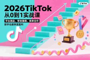 2026TikTok从0到1实战课，平台激励、带货賺佣、商单合作，新手也能快速盈利（3天直播课）-湘创网