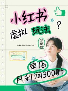 小红书虚拟玩法（铺货流和单品玩法），单店月利润3000+，IP打法+原创商品（0违规）-湘创网