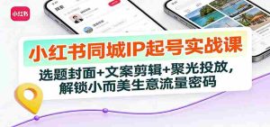 小红书同城IP起号实战课:选题封面+文案剪辑+聚光投放,解锁小而美生意流量密码-湘创网