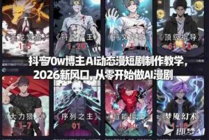 抖音70w博主AI动态漫短剧制作教学,2026新风口,从零开始做AI漫剧,普通人也能月入过W-湘创网
