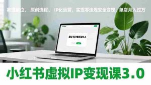 （17029期）小红书虚拟IP变现课3.0，赛道定位、原创流程、IP化运营，实现零违规安全变现，单店月入过万-湘创网