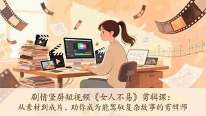 （17305期）剧情竖屏短视频《女人不易》剪辑课：从素材到成片、助你成为能驾驭复杂故事的剪辑师-湘创网