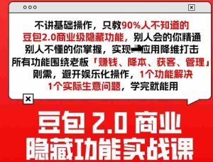 豆包2.0商业隐藏功能实战课2026，1个功能解决1个实际生意问题，学完就能用-湘创网