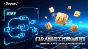 （17276期）3D AI漫剧工作流训练营：教授剧本拆解、资产开发、批量出图，实现S级画质交付+稳定盈利-湘创网