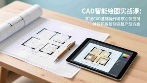 （17348期）CAD智能绘图实战课：掌握CAD基础操作与核心快捷键，并能熟练绘制完整户型方案-湘创网