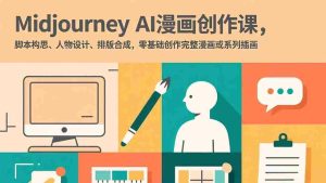（17299期）Midjourney AI漫画创作课，脚本构思、人物设计、排版合成，零基础创作完整漫画或系列插画-湘创网