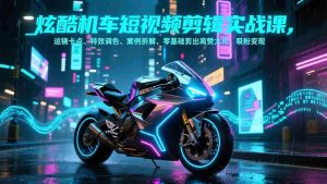 （17304期）炫酷机车短视频剪辑实战课，运镜卡点、特效调色、案例拆解，零基础剪出高赞大片，吸粉变现-湘创网