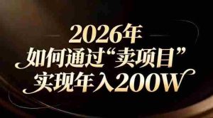 （17309期）站在2026年的十字路口：一个普通人如何通过卖项目实现年入200万-湘创网