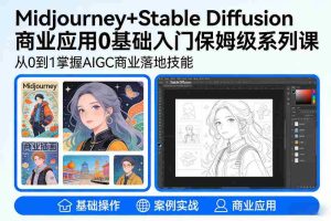 AIGC商业应用Midjourney+Stable Diffusion教程，0基础入门保姆级系列课-湘创网