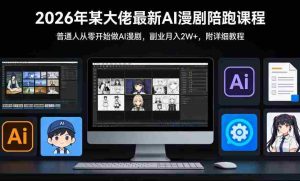 26年某大佬最新Ai漫剧陪跑课程，普通人从零开始做AI漫剧，副业月入2W+-湘创网