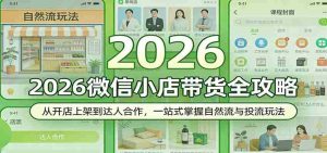 2026微信小店带货全攻略:从开店上架到达人合作,一站式掌握自然流与投流玩法-湘创网