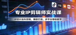 专业IP剪辑师实战课：IP切片挂车剪辑，爆款打造，多平台增收教学-湘创网