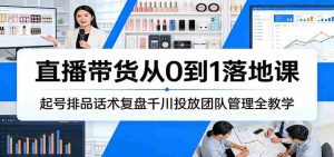 直播带货从0到1落地课：起号排品话术复盘千川投放团队管理全教学-湘创网