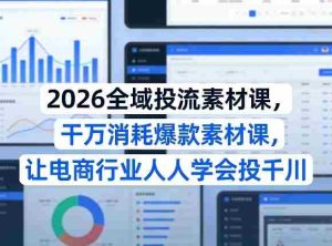2026全域投流素材课，干万消耗爆款素材课，让电商行业人人学会投千川-湘创网