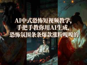 AI中式恐怖短视频教学,手把手教你用AI生成,恐怖氛围条条爆款涨粉嘎嘎的-湘创网