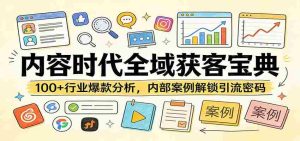 内容时代全域获客宝典：100+行业爆款分析，内部案例解锁引流密码-湘创网