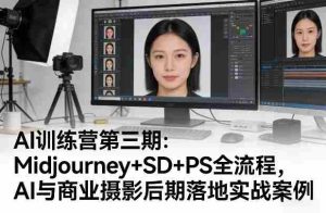 AI训练营第三期:Midjourney+SD+PS全流程,AI与商业摄影后期落地实战案例-湘创网