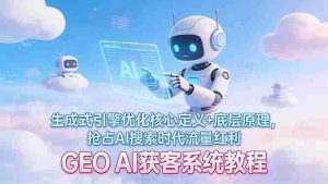 (17604期)GEO AI获客系统教程:生成式引擎优化核心定义+底层原理,抢占AI搜索时代流量红利-湘创网
