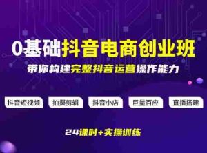 某电商学院0基础抖音电商创业班，带你构建完整抖音运营操作能力-湘创网