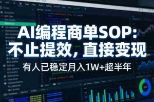AI编程商单SOP，AI编程不能只给工作提效，还要直接变现，有人已经稳定月入1W+半年了-湘创网