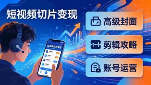 （17758期）短视频切片变现速成班2.0：高级封面+剪辑攻略+账号运营，0基础小白快速入局副业-湘创网