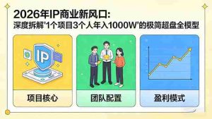 （17661期）2026年IP商业新风口：深度拆解“1个项目3个人年入1000W”的极简超盘全模型-湘创网