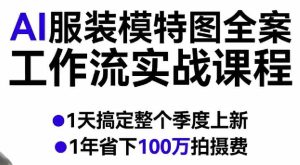 AI服装模特图全案工作流实战课程，1天搞定整个季度上新，1年省下100W拍摄费-湘创网