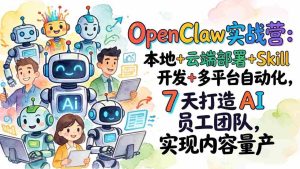 （17626期）OpenClaw实战营：本地+云端部署+Skill开发+多平台自动化，7 天打造 AI 员工团队，实现内容量产-湘创网