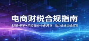 电商财税合规指南：全税种解析+风险管控+纳税筹划，助力企业合规经营-湘创网