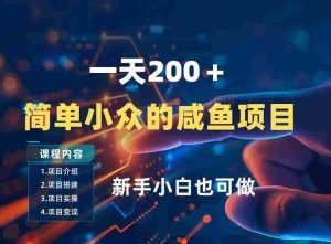 一天收入2张，一个简单小众的咸鱼项目，0门槛小白也能做-湘创网