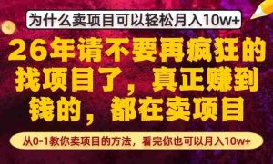 为什么真正賺到钱的都在卖项目，从0-1教你卖项目的方法，看完你也可以月入10w+【揭秘】-湘创网