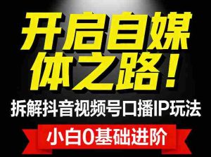 开启自媒体之路！拆解抖音视频号口播IP玩法，小白0基础进阶-湘创网