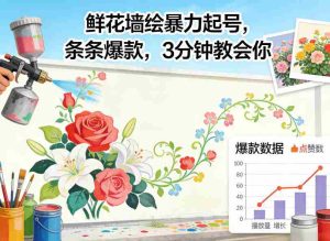 鲜花墙绘暴力起号，条条爆款，3分钟教会你-湘创网