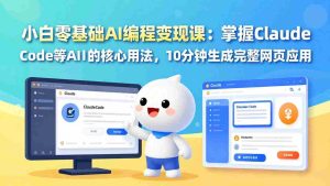 （17562期）小白零基础AI编程变现课：掌握Claude Code等AI工具的核心用法，10分钟生成完整网页应用-湘创网