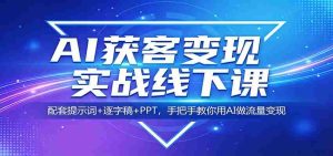 AI获客变现实战线下课:配套提示词+逐字稿+PPT,手把手教你用AI做流量变现-湘创网
