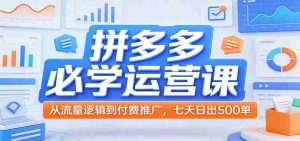拼多多必学运营课：从流量逻辑到付费推广，七天日出500单-湘创网