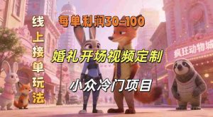 小众婚礼赛道，婚礼开场视频及请柬定制，线上接单玩法，小众冷门项目，一单几十米纯收益-湘创网