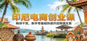 印尼电商创业课：精讲干货，新手零基础快速开启跨境生意-湘创网