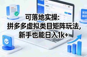 可落地实操：拼多多虚拟类目矩阵玩法，新手也能日入1k+【揭秘】-湘创网