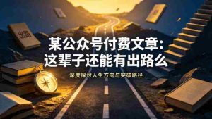 某公众号付费文章：这辈子还能有出路么-湘创网
