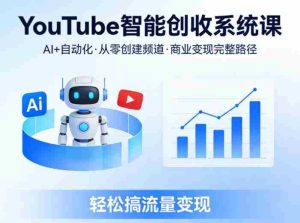 YouTube智能创收系统课,AI+自动化,从零创建YouTube频道并实现商业变现的完整路径,轻松搞流量变现-湘创网