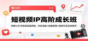 短视频IP高阶成长班：拆解小红书底层流量逻辑，对标选题+拍摄剪辑+ 精准引流实战教学-湘创网