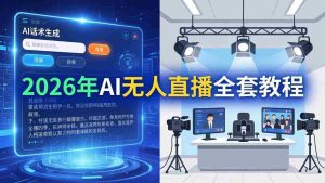 （17953期）2026年AI无人直播全套教程：OBS安装+软件配置+直播间搭建+话术生成+一键开播实操-湘创网