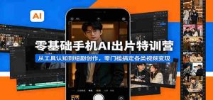零基础手机AI出片特训营：从工具认知到短剧创作，零门槛搞定各类视频变现-湘创网