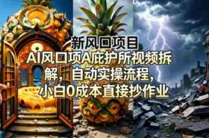 新风口项目AI庇护所视频拆解，自动实操流程，小白0成本直接抄作业-湘创网