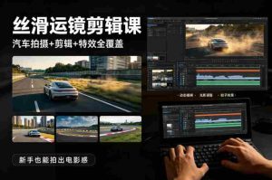 大叔丝滑运镜剪辑课，汽车拍摄+剪辑+特效全覆盖，新手也能拍出电影感-湘创网